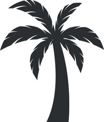 Exotic beach palm black icon. Jungle tree