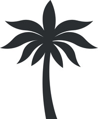 Jungle tree icon. Summer resort palm silhouette