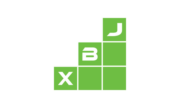 XBJ initial letter financial logo design vector template. economics, growth, meter, range, profit, loan, graph, finance, benefits, economic, increase, arrow up, grade, grew up, topper, company, scale