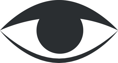 Eye icon. Vision black symbol. Optics sign