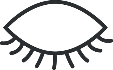 Closed eye black line icon. Blindness symbol