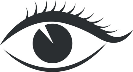 Female eye icon. Glamour cosmetic emblem. Beauty sign