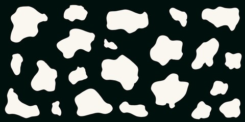 Simple doodle illustration hand drawn, black background, white elements, arrows, memphis