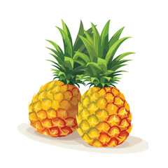 Pineapples. Vector illustration. flat vector illust