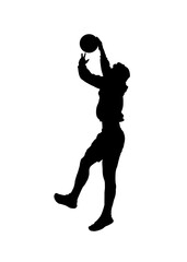 Fototapeta na wymiar Man basketball player silhouette vector