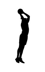 Man basketball player silhouette vector