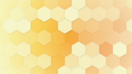 Abstract hexagonal background 3d illustration. Orange 3d geometric texture illustration. Grid pattern.