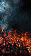 Flaming grill background