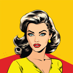 Pop art over yellow background vector illustration