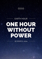 Fototapeta na wymiar Earth Hour Poster, Flyer, Template, Wallpaper, Illustration, Banner, Background