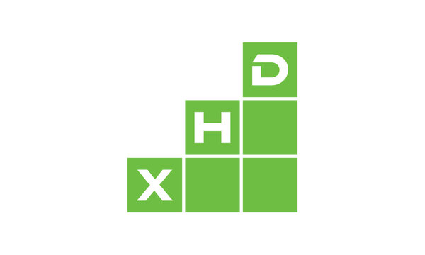 XHD initial letter financial logo design vector template. economics, growth, meter, range, profit, loan, graph, finance, benefits, economic, increase, arrow up, grade, grew up, topper, company, scale
