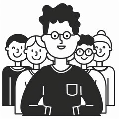 Professional Leadership Training Handbook Illustration: Community Mosaic of Faces Gen AI