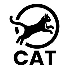 Cat logo vector art illustration black color, Cat Icon vector silhouette 4
