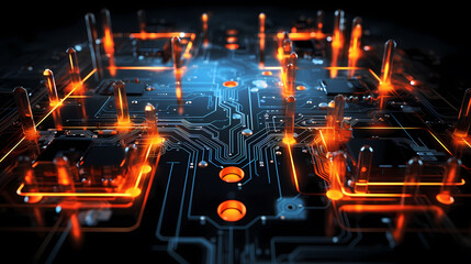 Obraz premium Future digital innovation concept showing particles abstract background