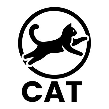 Cat logo vector art illustration black color, Cat Icon vector silhouette 6
