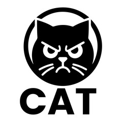 Cat logo vector art illustration black color, Cat Icon vector silhouette