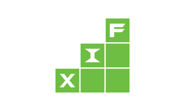 XIF initial letter financial logo design vector template. economics, growth, meter, range, profit, loan, graph, finance, benefits, economic, increase, arrow up, grade, grew up, topper, company, scale