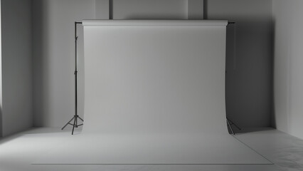 Illuminated Simplicity: The Light Gray Paper Studio Backdrop - obrazy, fototapety, plakaty