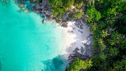 Freedom Beach on Phuket island near Patong. Aerial photography.