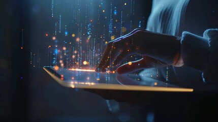 Digital Integration Tablet Displaying 3D Economic Model