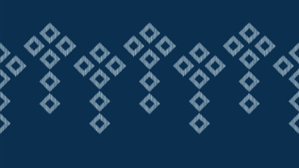 Obraz premium Traditional Ethnic ikat motif fabric pattern geometric style.African Ikat embroidery Ethnic oriental pattern blue background wallpaper. Abstract,vector,illustration.Texture,frame,decoration.