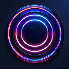 Indigo Illumination: Exploring the Artistry of Indigo Neon Circles(Generative AI)