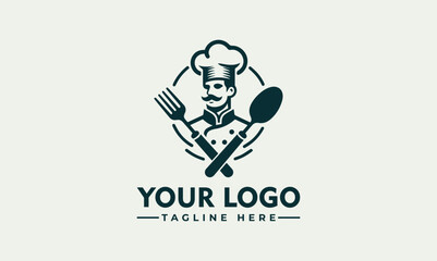 Chef Logo Vector Illustration Logo design Cute Restourant vector for Greeting Day Chef Restourant