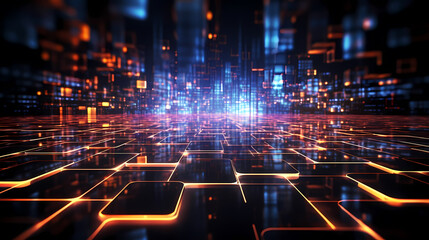 Connection pattern, cyberspace, digital art abstract background