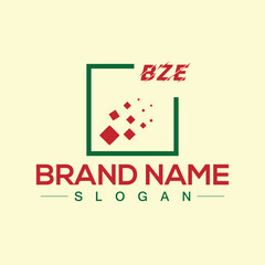 Fototapeta premium Minimal Initial BZE Logo Design with Handwriting Style Vector and Illustration