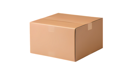 Brauner Karton. Paket transparenter Hintergrund