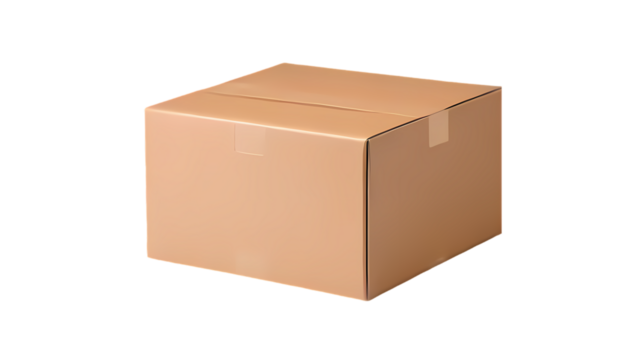 Brauner Karton. Paket transparenter Hintergrund