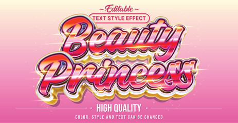 Editable text style effect - Beauty Princess text style theme.