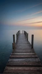 Foto op Canvas wooden pier at sunset © elia