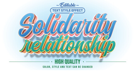 Editable text style effect - Solidarity Relationship text style theme.