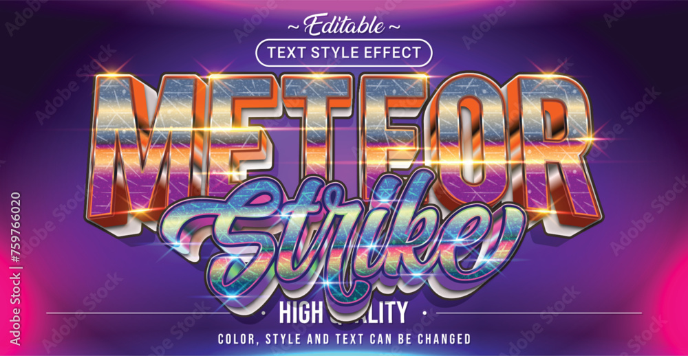 Aufkleber Editable text style effect - Meteor Strike text style theme.