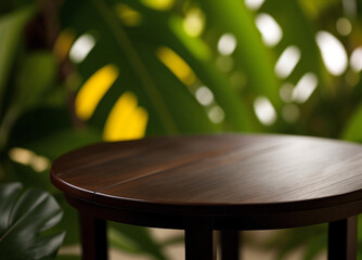 Obraz premium Product podium, tropical leaves design