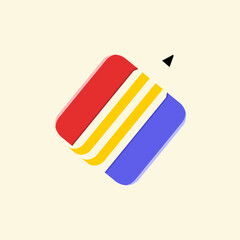 illustration of a pencil. pencil logo design.