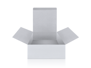 Open Empty Cardboard Box, transparent background