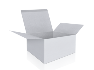 Open Empty Cardboard Box, transparent background