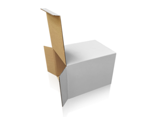Open Empty Cardboard Box, transparent background