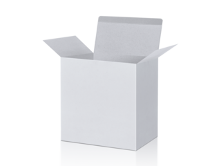 Open Empty Cardboard Box, transparent background