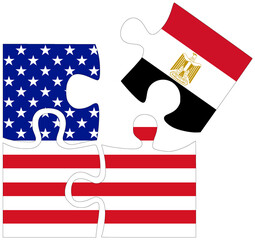 USA - Egypt : puzzle shapes with flags - 759775811
