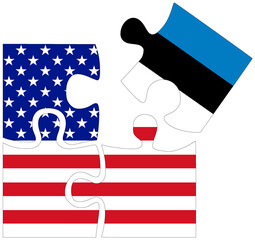 USA - Estonia : puzzle shapes with flags - 759775835