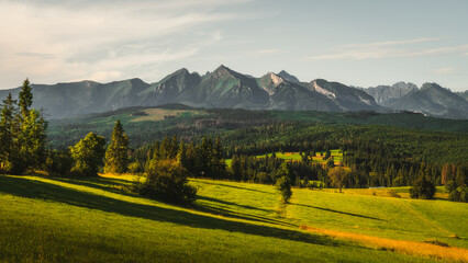 Tatra Mountains, Poland. Panorama of a mountain landscape. Late summer mountain view	