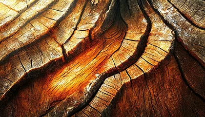 Foto op Canvas Illustration of texture background of a trunk of a tree that is cut. Close-up.  © Rmcarvalhobsb