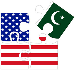 USA - Pakistan : puzzle shapes with flags - 759776487