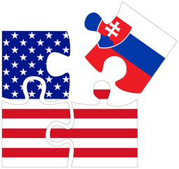 USA - Slovakia : puzzle shapes with flags - 759776650