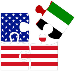 USA - UAE : puzzle shapes with flags - 759776851