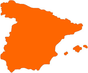 Map of Spain in orange - 759777062
