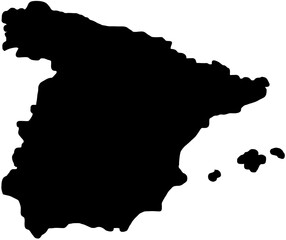 Map of Spain in black